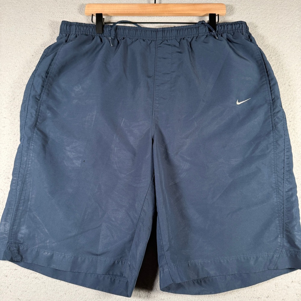 Vintage Nike Mens XXLโ Navy Blue Athletic Basketball Shorts Mesh Lined RN56323